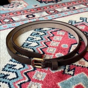 Ann Taylor LOFT, .approx. .5” pebble leather brown belt, medium.